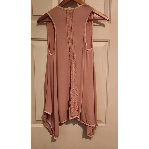 P O L Womens Open Sleevless Cardigan Vest  Small Pink Rose Top - Picture 2 of 5